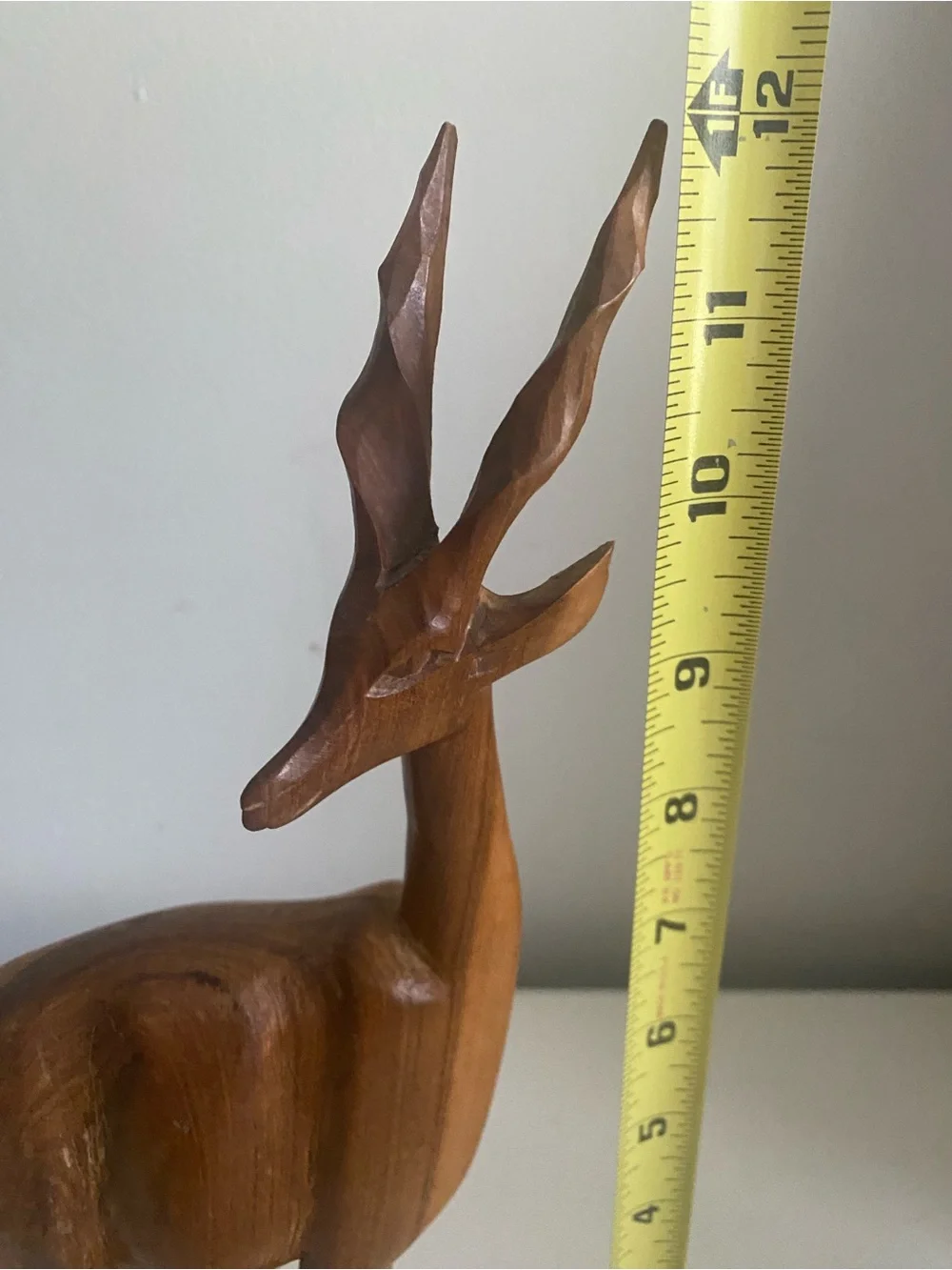 MCM Teak Wooden Antelope Gazelle 12” Tall
